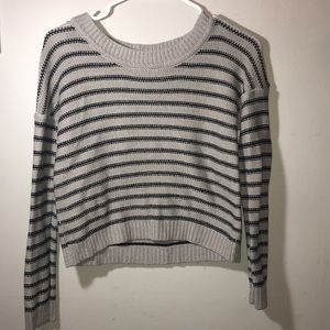 rue21 Gray & Black Striped Knitted Acrylic Sweater